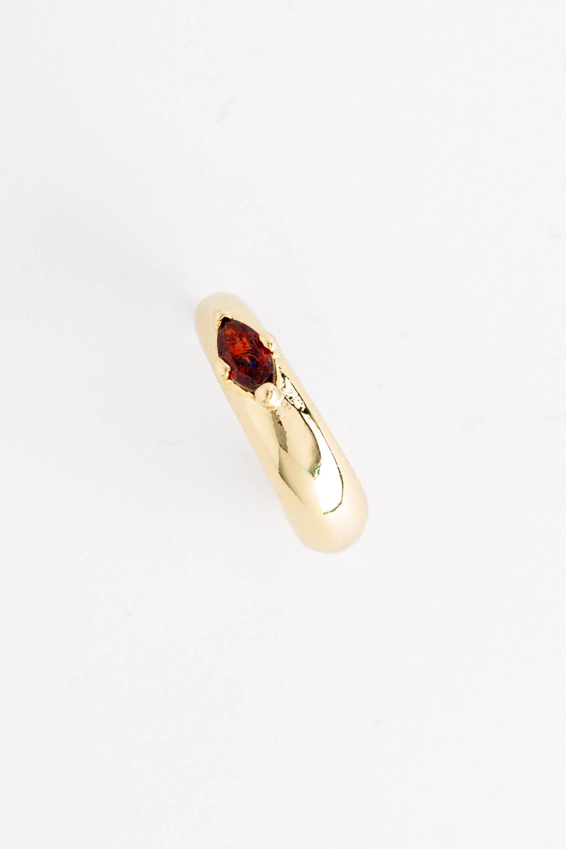 January Garnet J-Hoop Earrings
