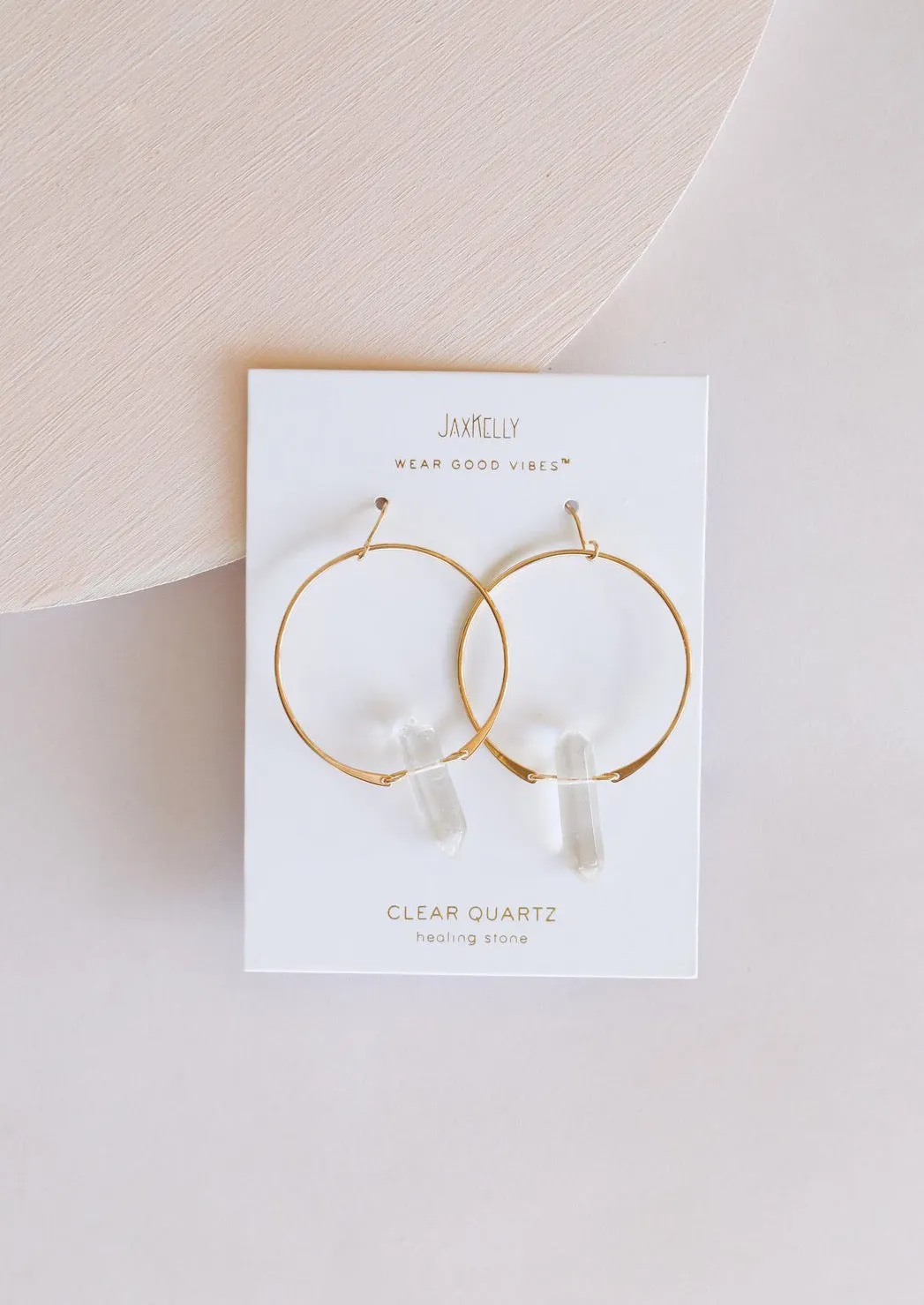 JaxKelly Clear Quartz Hoop