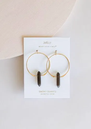 JaxKelly Smoky Quartz Hoop