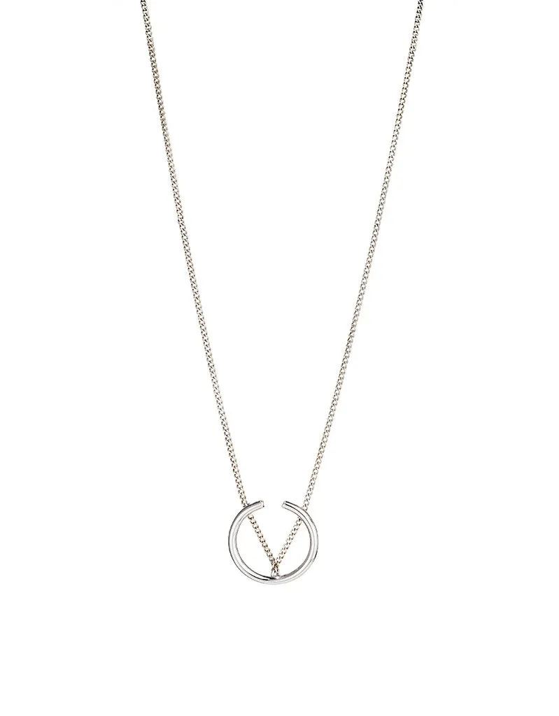 Jenny Bird Arc Pendant in High Polish Silver