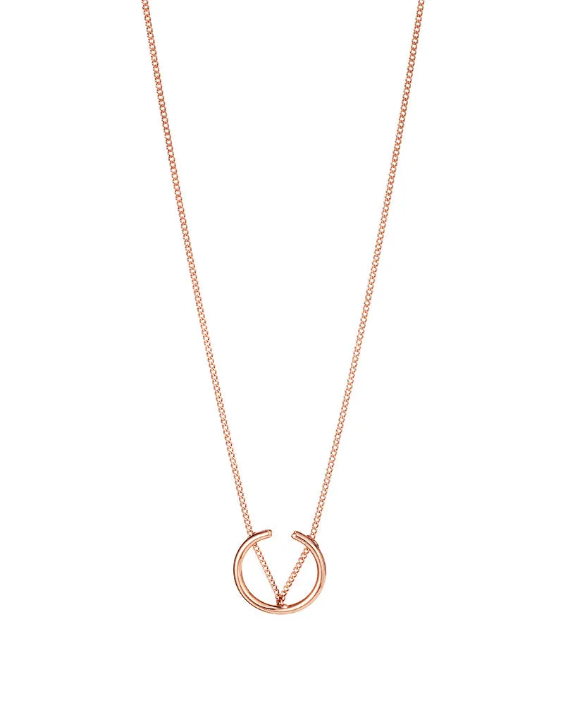 Jenny Bird Arc Pendant in Rose Gold