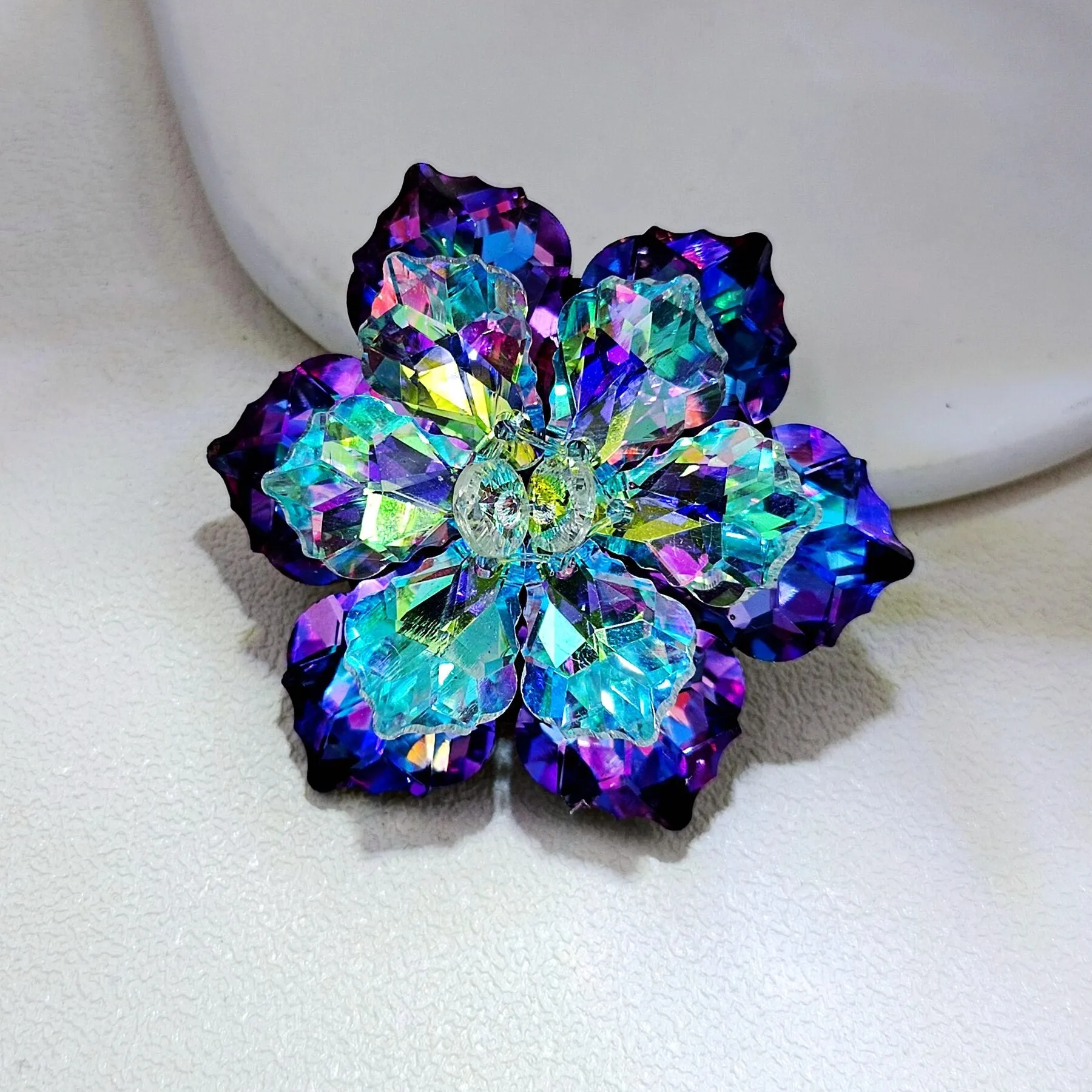 Jewelblings Shining Beads Lavender Aurora Crystalline Floral Brooches & Pins