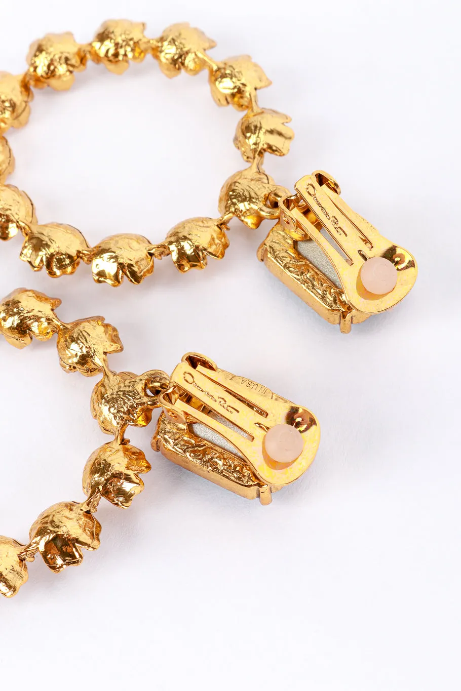 Jeweled Flower Hoop Drop Earrings