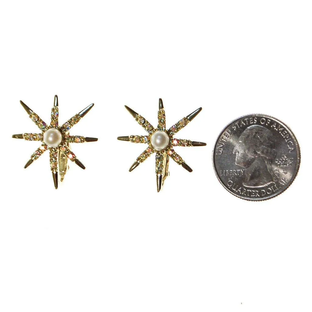 Judy Lee Gold Rhinestone Star Earrings
