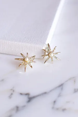 Judy Lee Gold Rhinestone Star Earrings