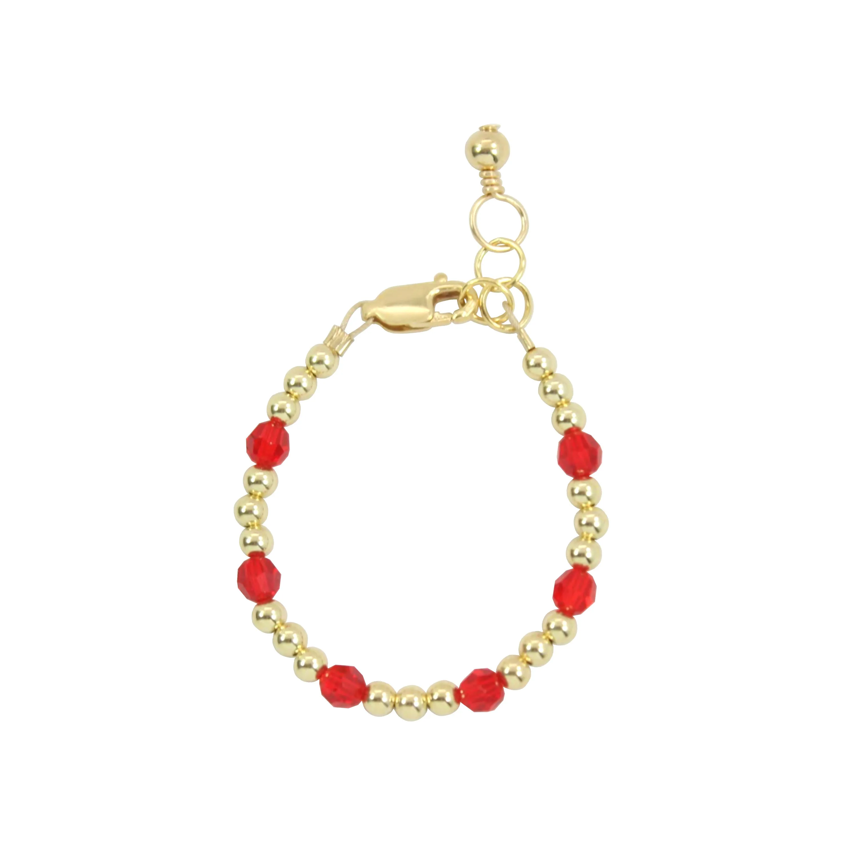 July Birthstone Dotted Bracelet (3MM   4MM beads)