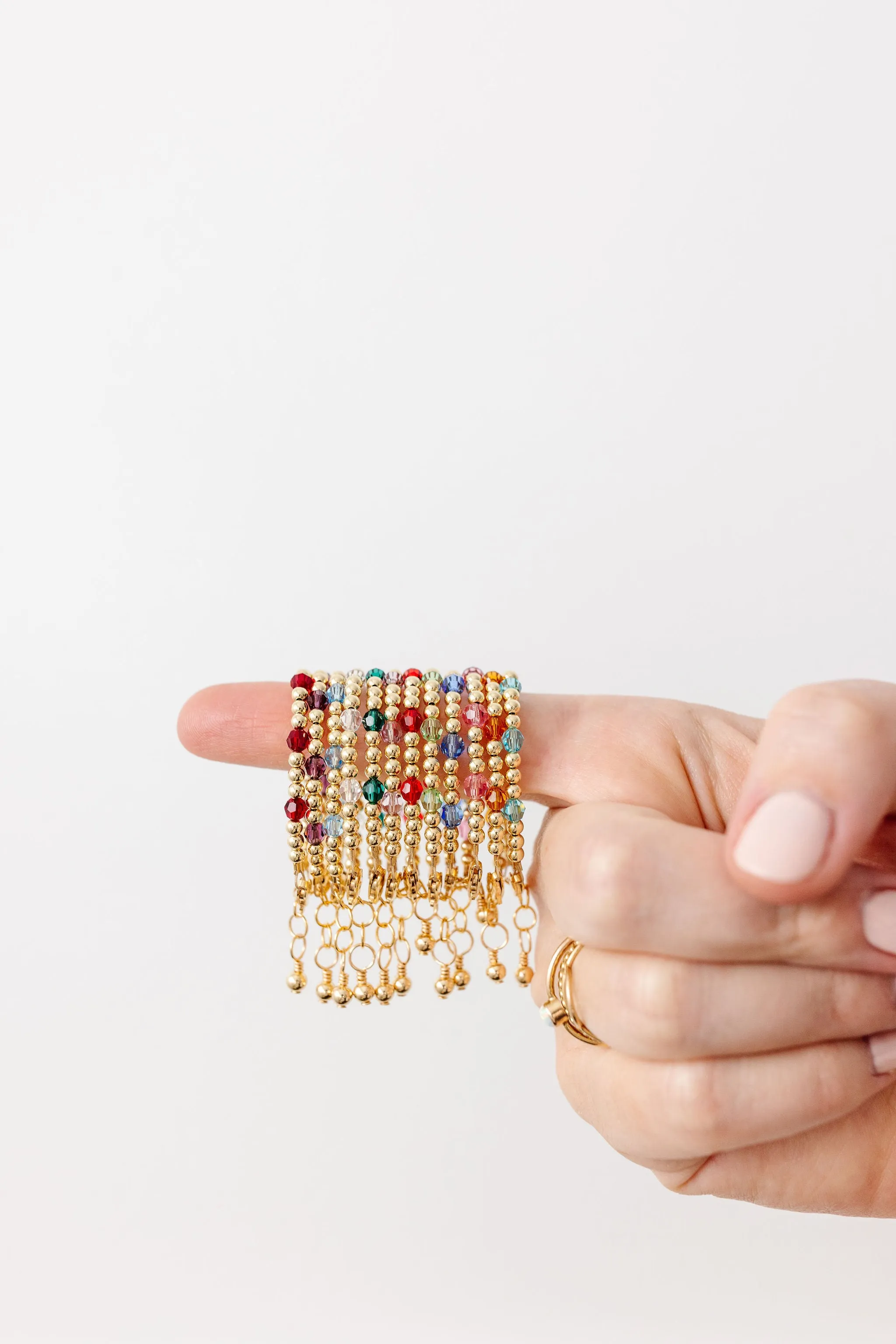 July Birthstone Dotted Bracelet (3MM   4MM beads)