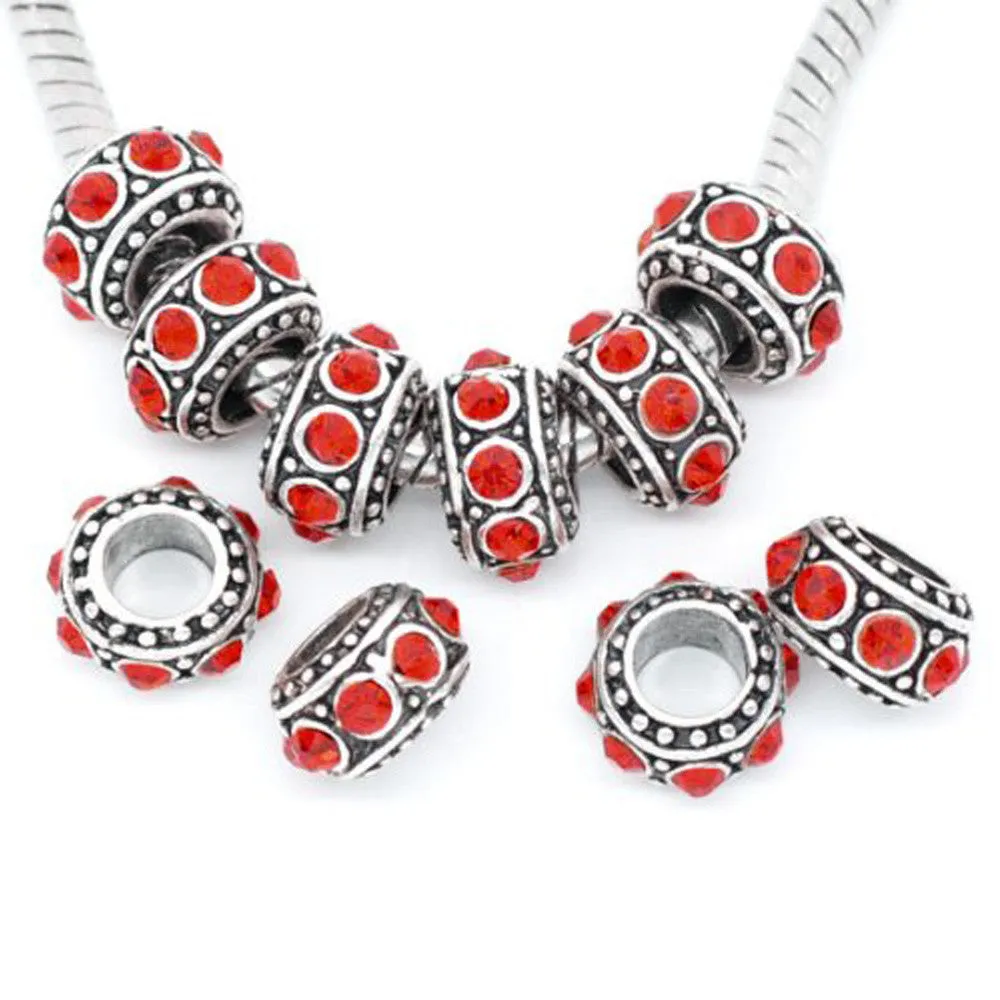 July Birthstone Spacer Bead Charm for European Snake Chain Charm Bracelet