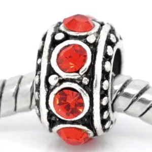 July Birthstone Spacer Bead Charm for European Snake Chain Charm Bracelet