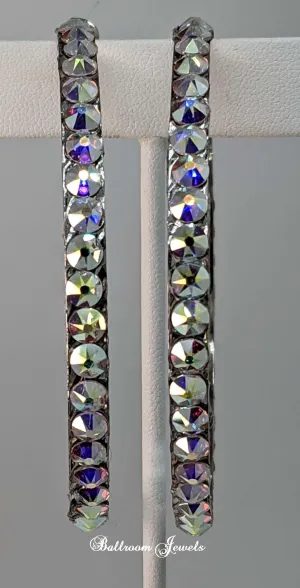 Jumbo Crystal hoop earrings -  aurora borealis crystals