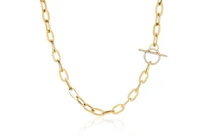 Jumbo Link Chain and Diamond Toggle Necklace