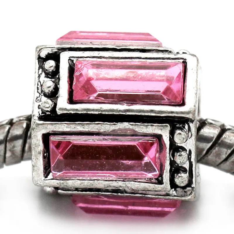 June Birthstone Spacer Bead Charm for european snake chain charm Bracelet