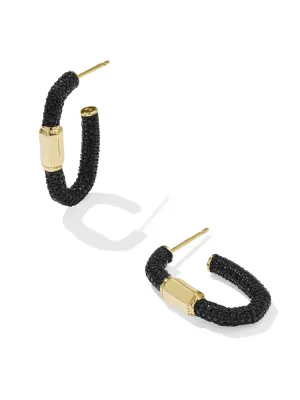 Kendra Scott Emery Hoop - Gold Black Crystal