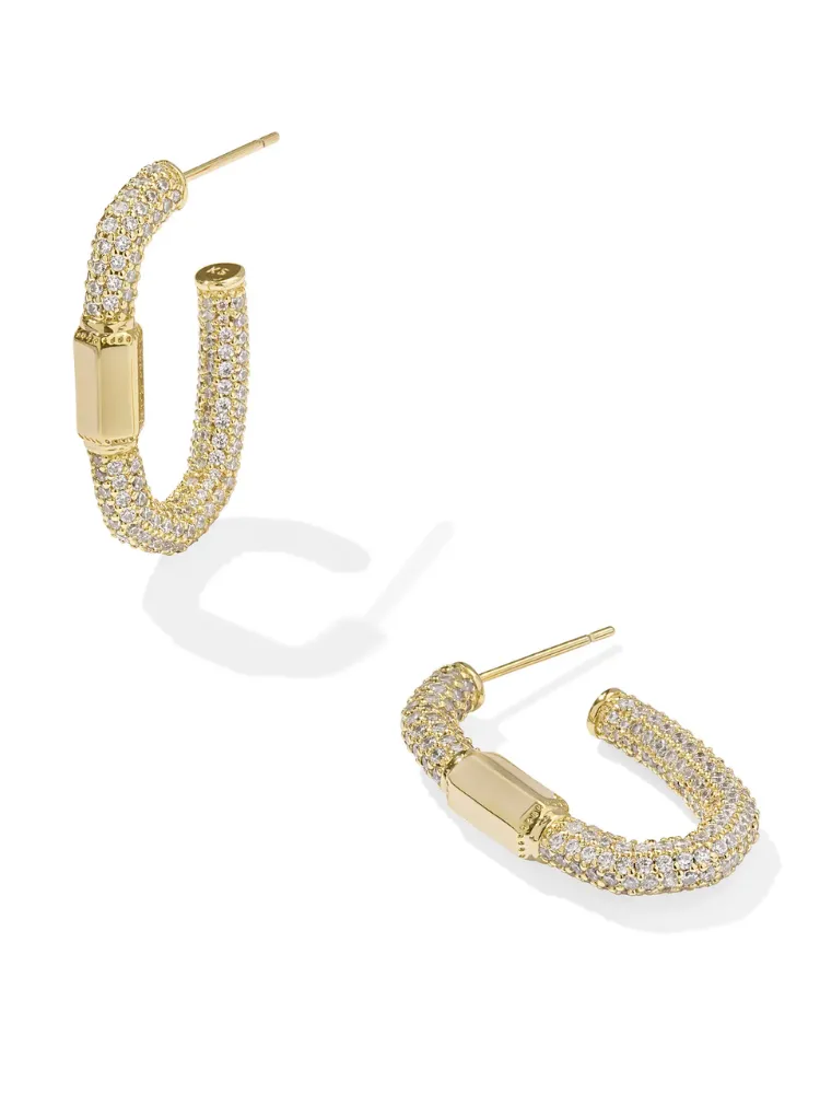Kendra Scott Emery Hoop - Gold White Crystal