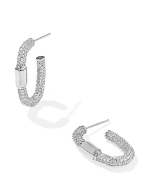 Kendra Scott Emery Hoop - Silver White Crystal