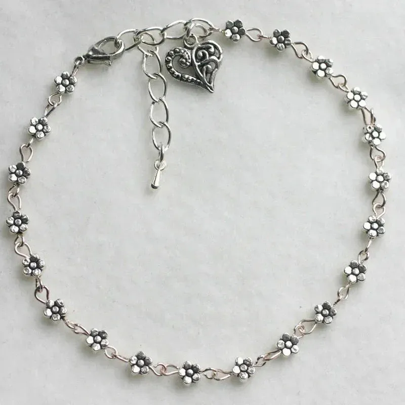King  Heart-shaped anklet flowers