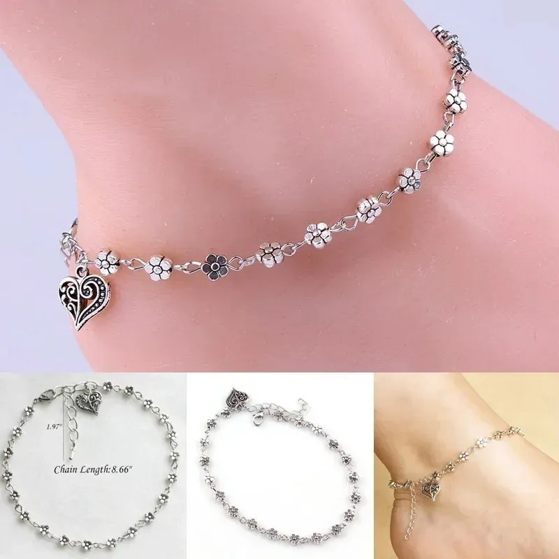 King  Heart-shaped anklet flowers