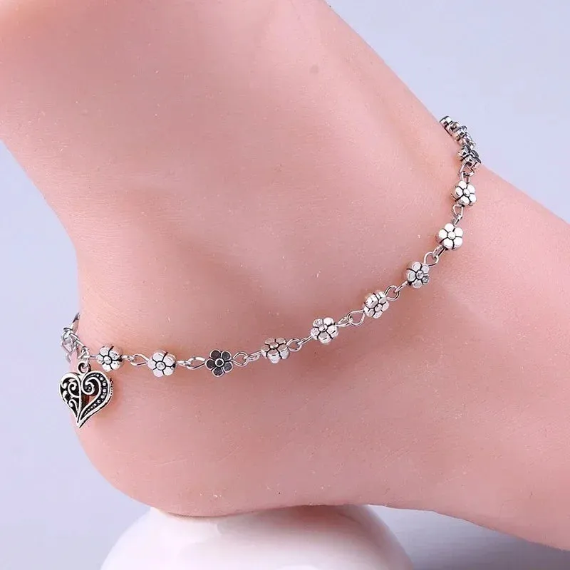 King  Heart-shaped anklet flowers