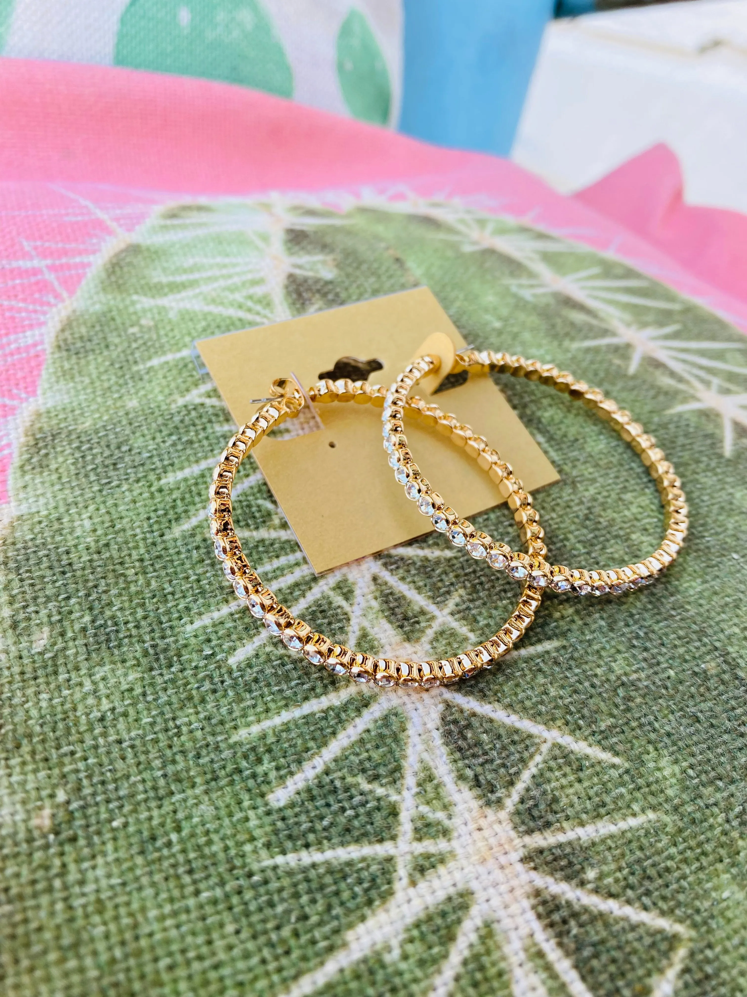 Large Crystal Hoop Earrings