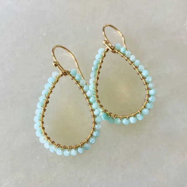 Large Isabella Teardrops in Seafoam