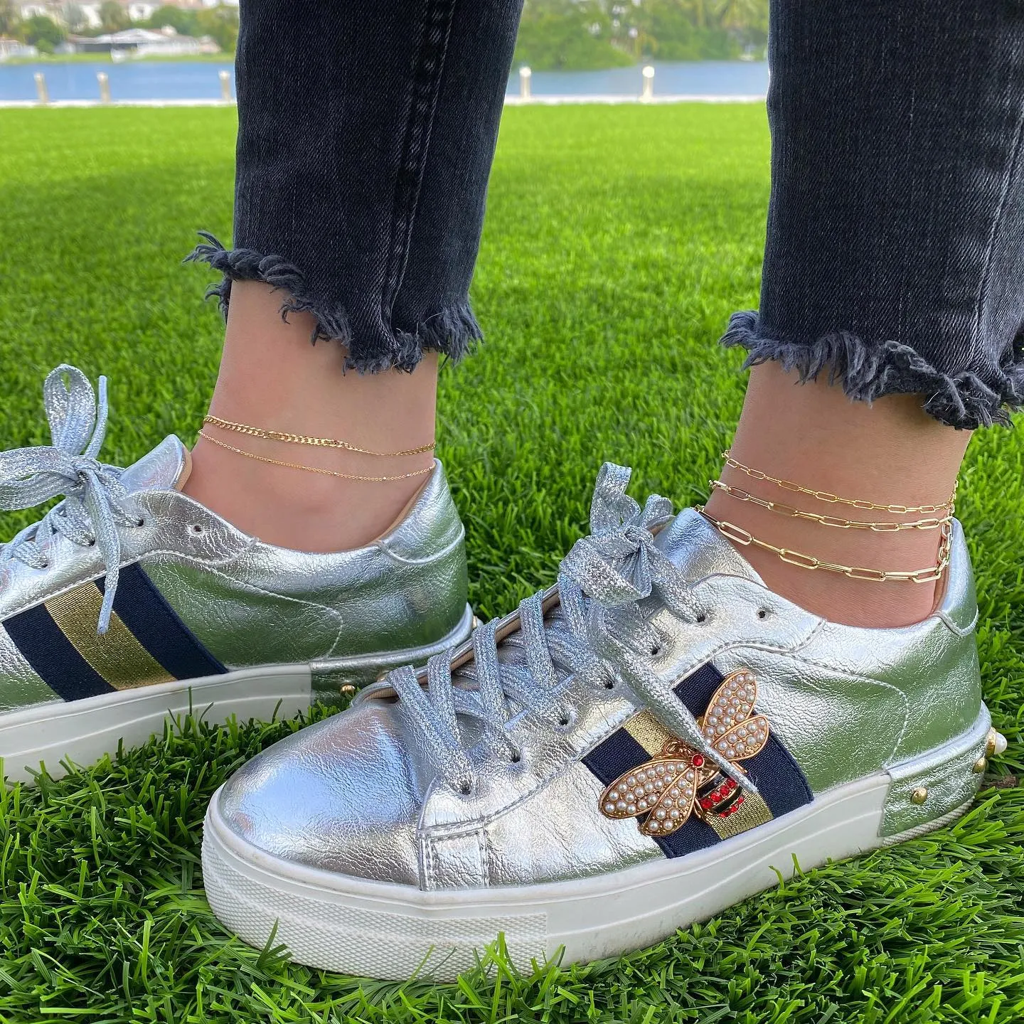 Large Paperclip Anklet
