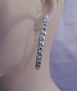 Larger crystal hoop earrings