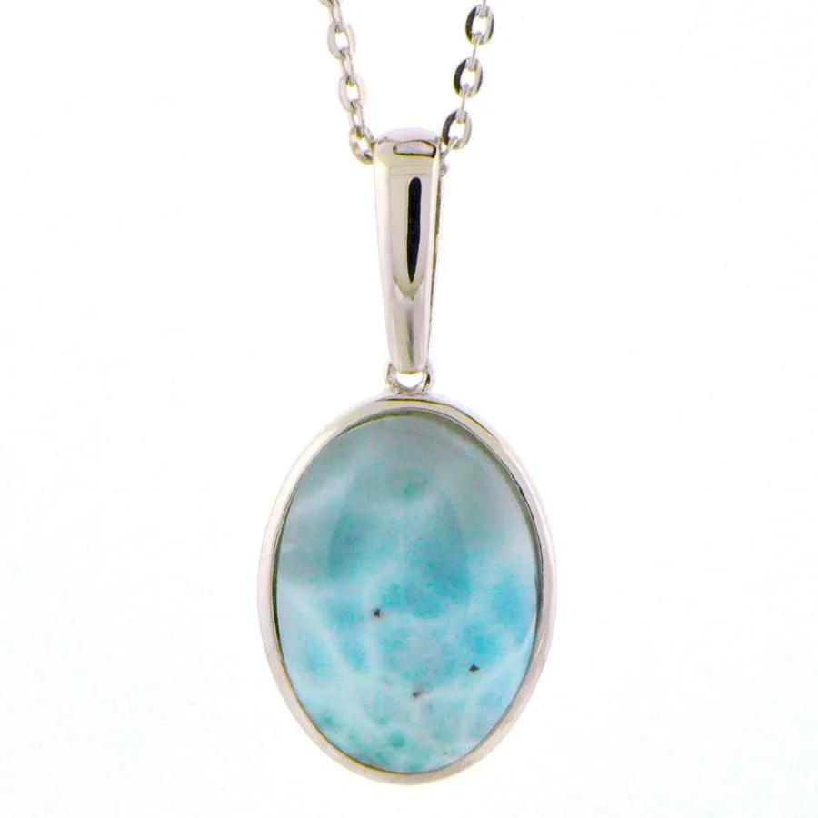 Larimar Full Moon Oval Pendant