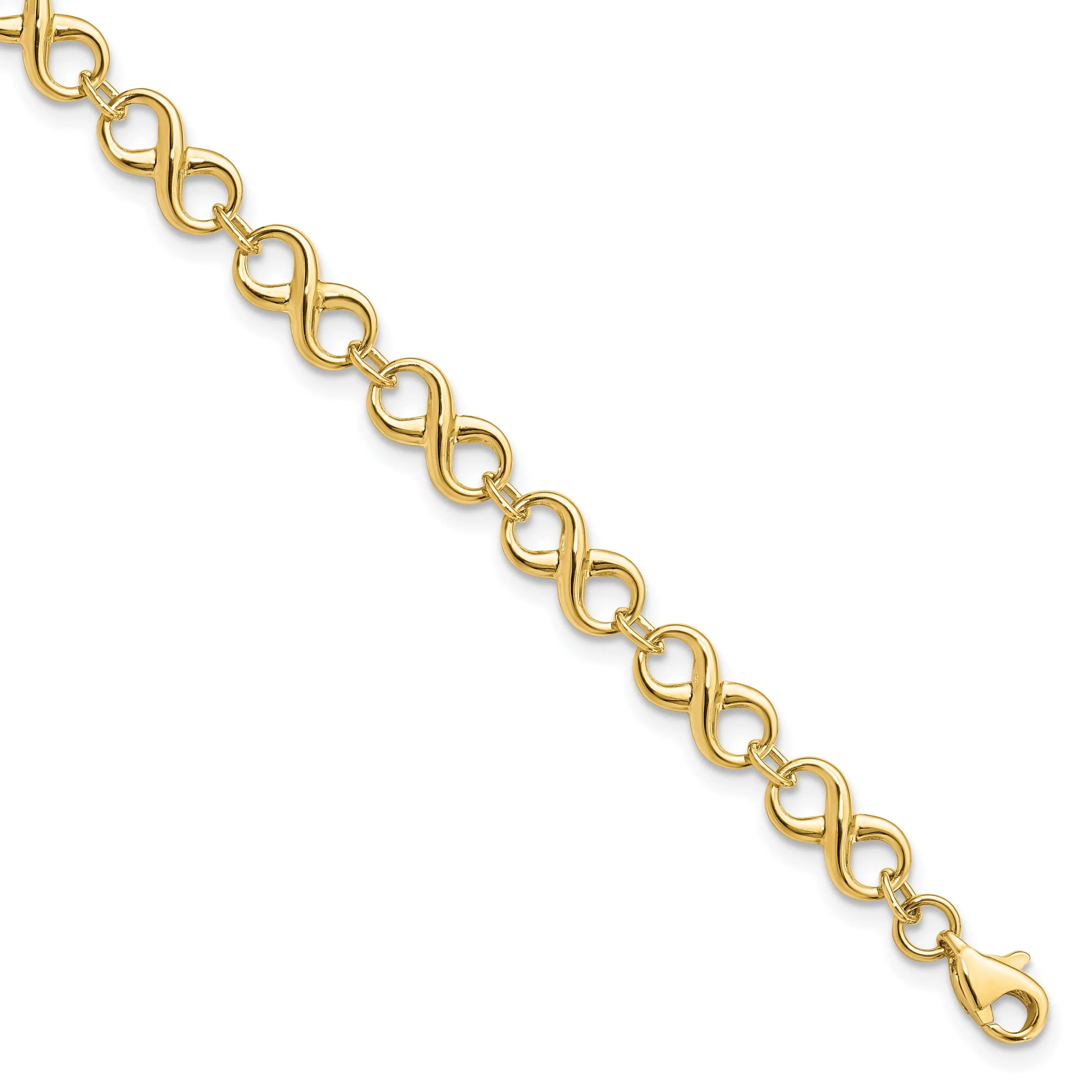 Leslie 14k Yellow Gold Polish Infinity Bracelet