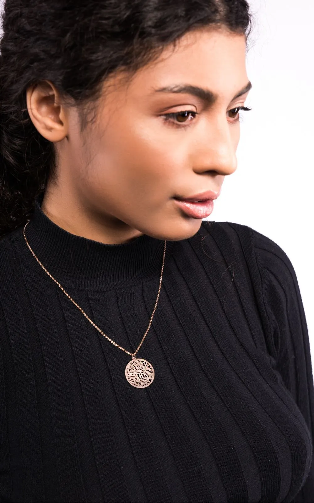 London Rose Gold - City Map Necklace