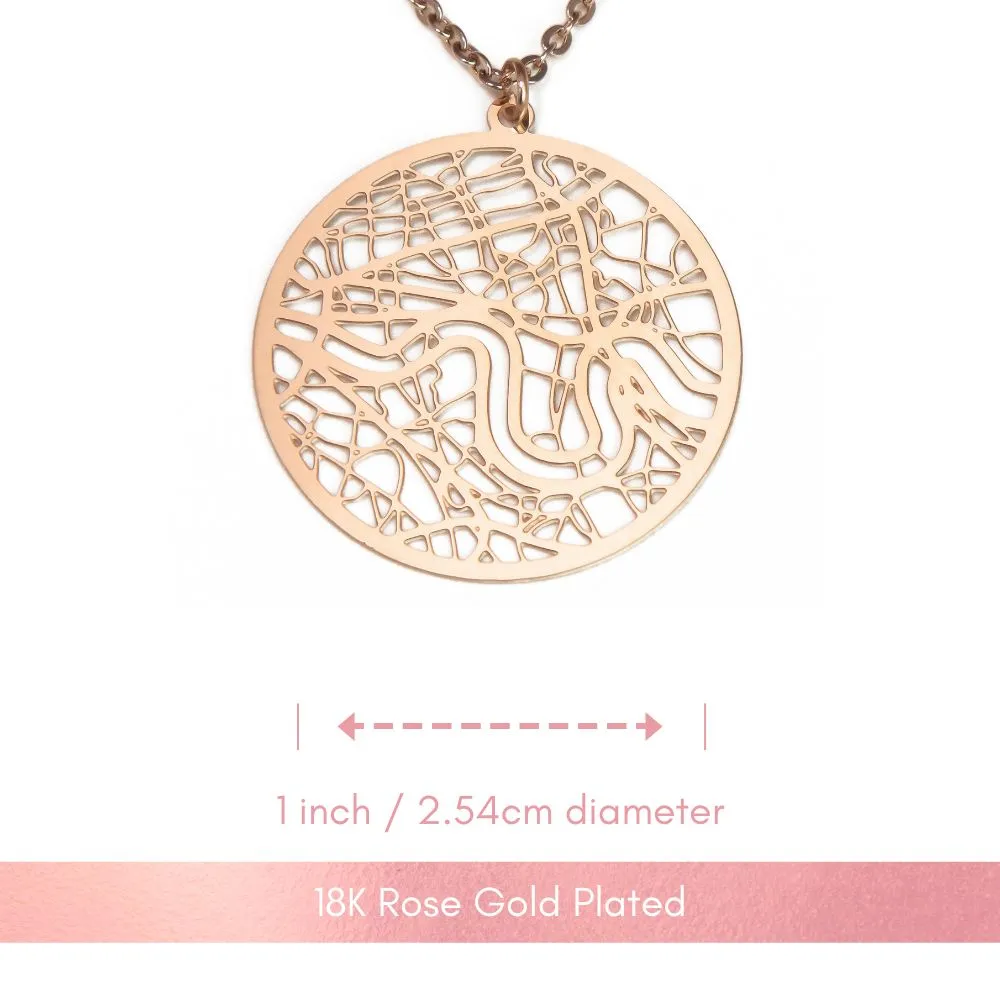 London Rose Gold - City Map Necklace