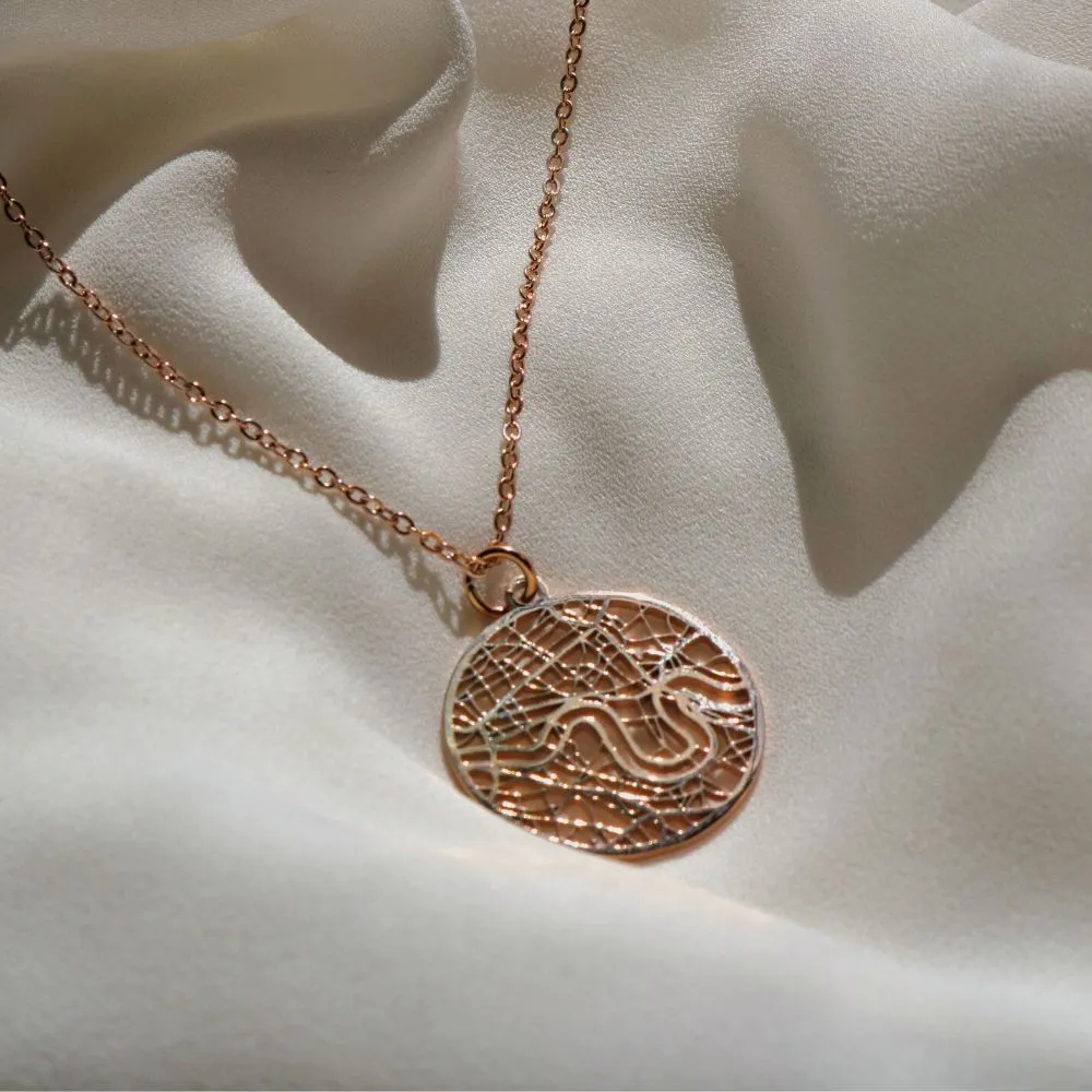 London Rose Gold - City Map Necklace