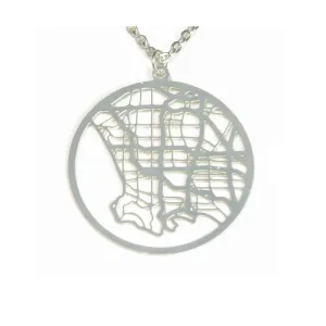 Los Angeles Silver - City Map Necklace