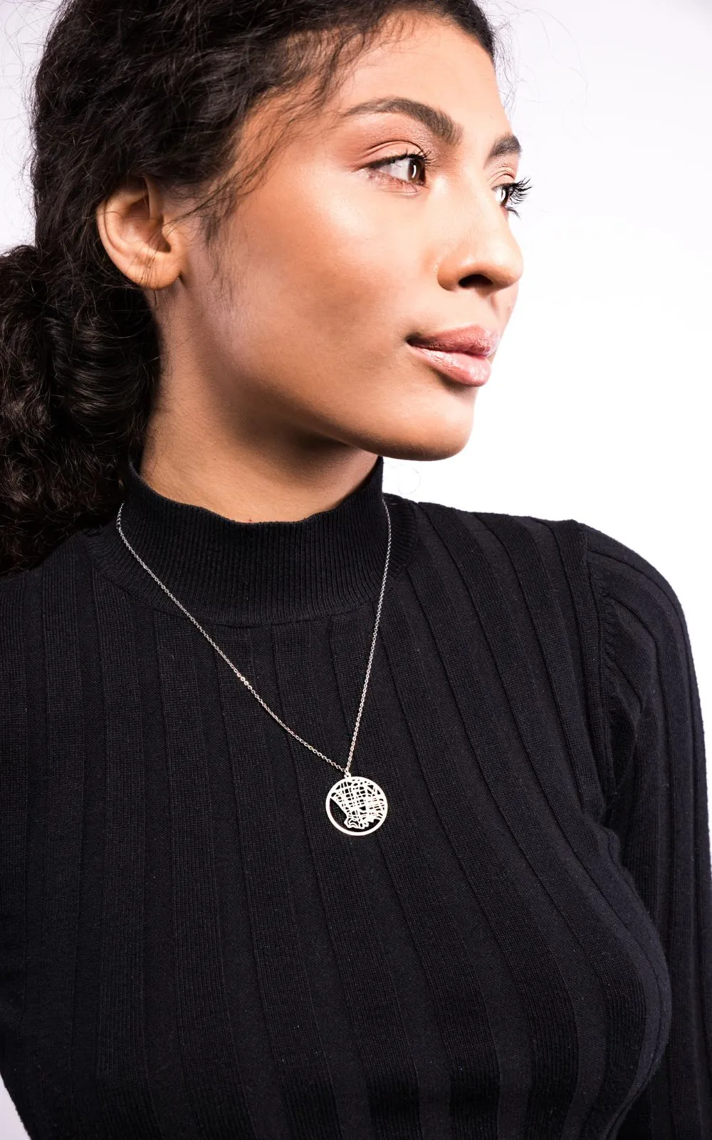 Los Angeles Silver - City Map Necklace