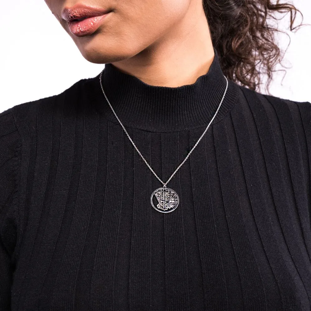 Los Angeles Silver - City Map Necklace