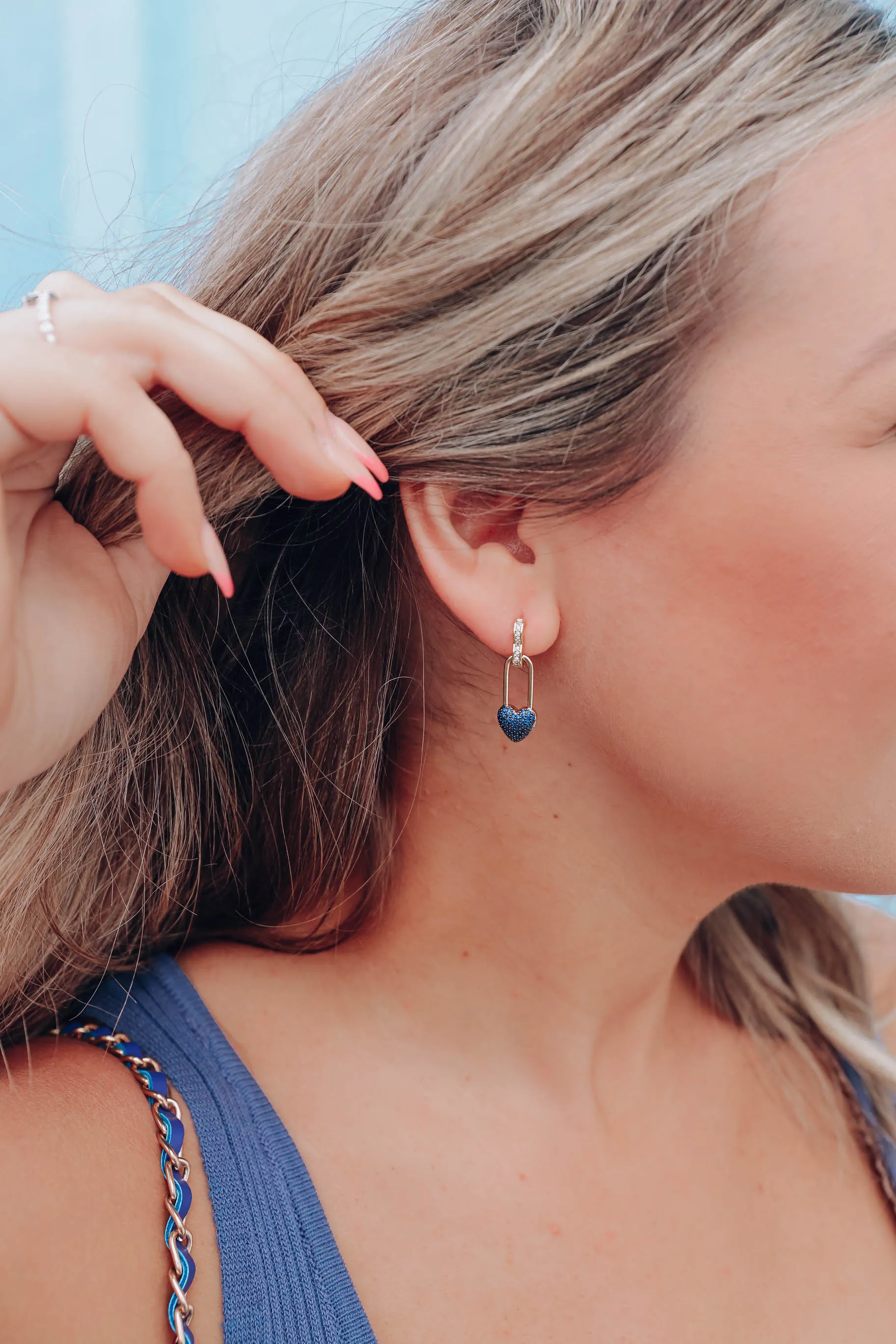 Love Pin Earrings Navy by Melania Clara