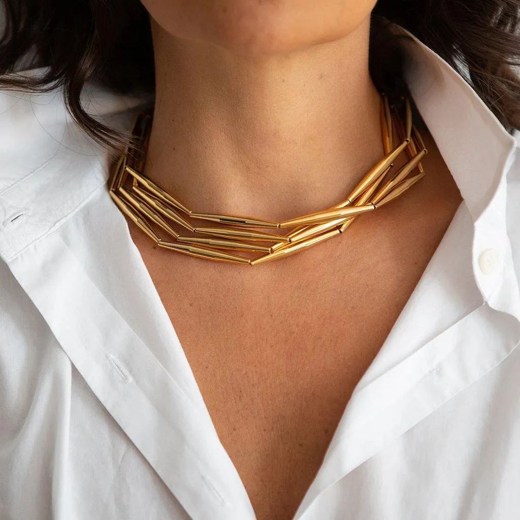 Lumia Helia Multi Chain Necklace In Gold