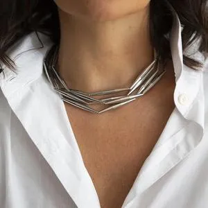 Lumia Helia Multi Chain Necklace In Silver