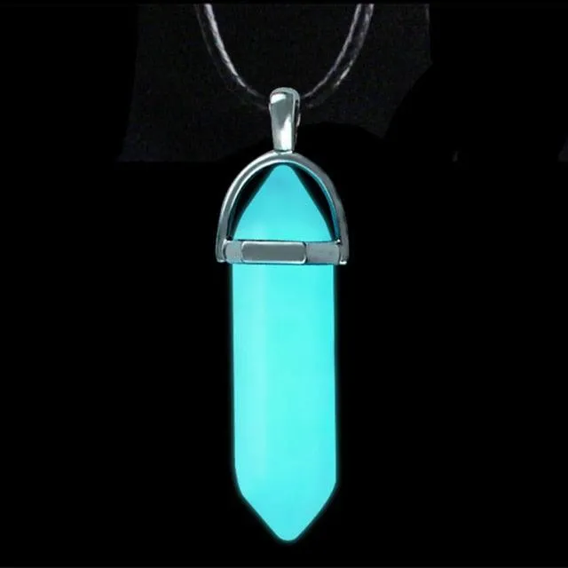 Luminous Fluorescent Glow in the Dark Hexagonal Column Necklace