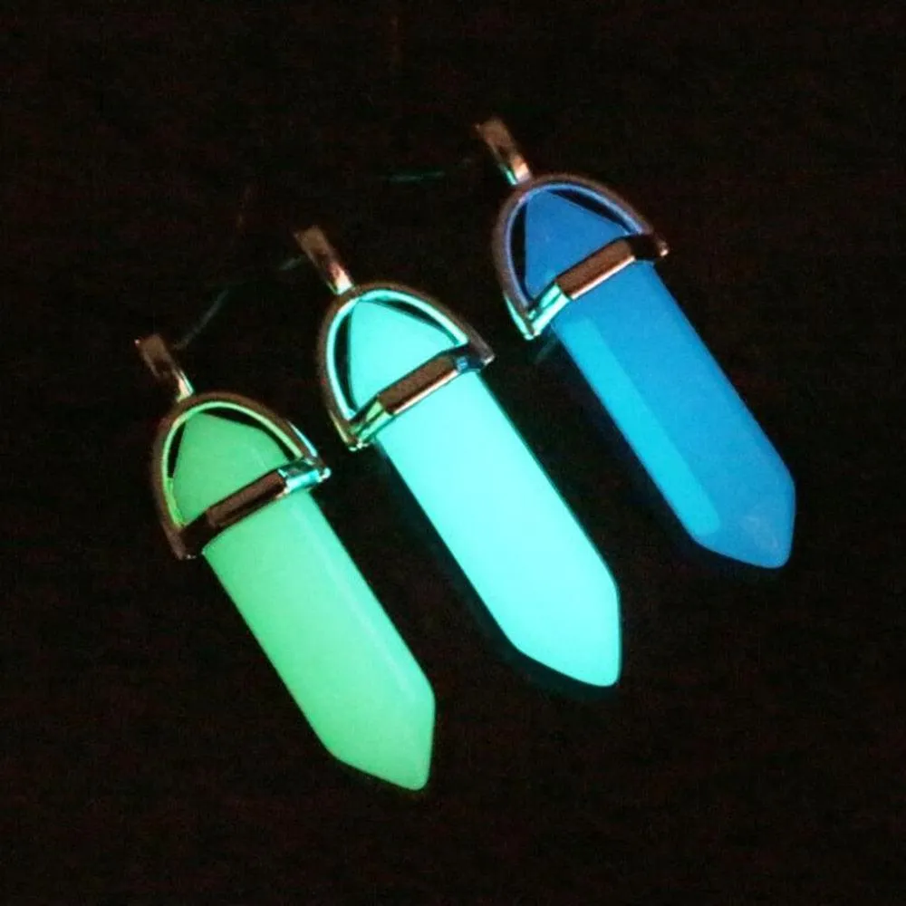 Luminous Fluorescent Glow in the Dark Hexagonal Column Necklace