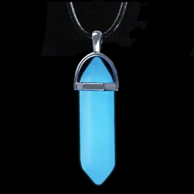 Luminous Fluorescent Glow in the Dark Hexagonal Column Necklace