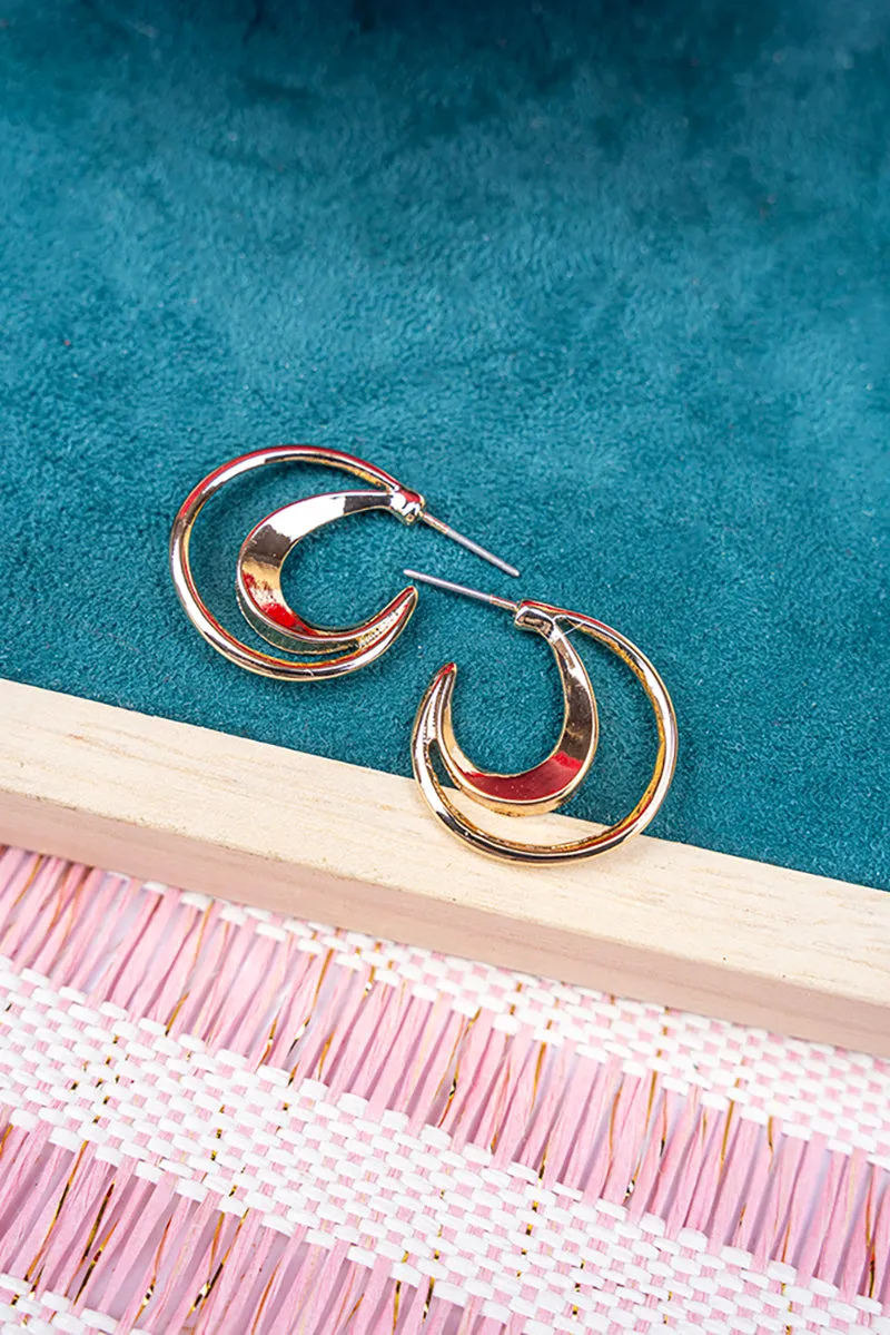 Lunar Sky Goldtone Hoop Earrings