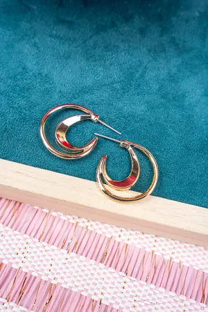 Lunar Sky Goldtone Hoop Earrings
