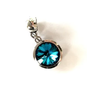 March Birthstone Aqua Colored Crystal Drop Charm