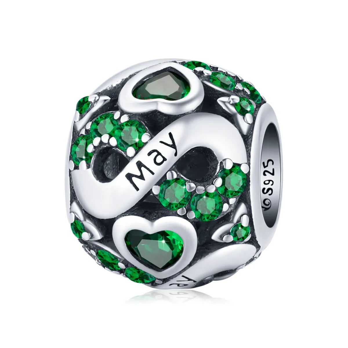May Infinity Birthstone Charm
