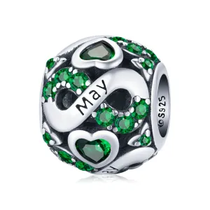 May Infinity Birthstone Charm