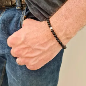Mens Black Onyx Gemstone Bracelet