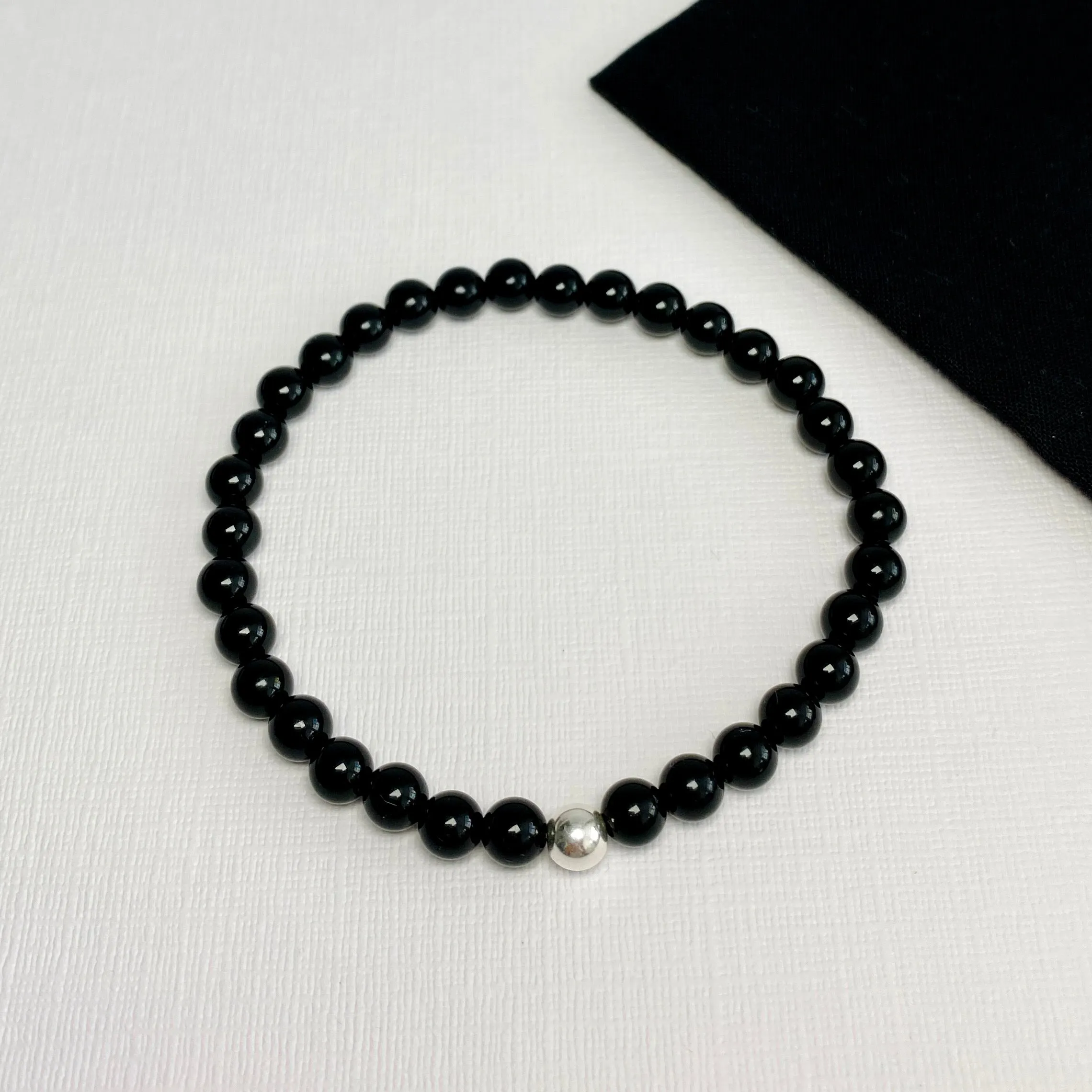Mens Black Onyx Gemstone Bracelet