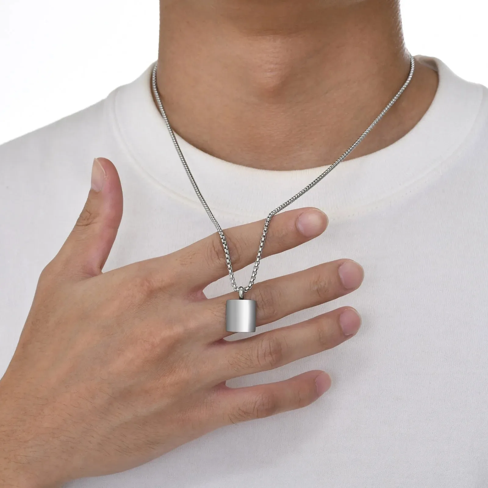 Men's Personalized Initial Necklace, Stainless Steel Capital Letter Alphabets A-Z Pendant