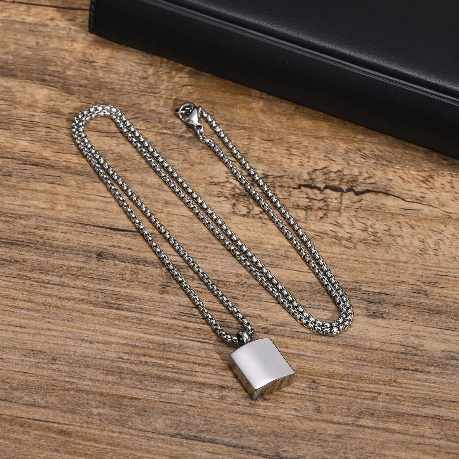 Men's Personalized Initial Necklace, Stainless Steel Capital Letter Alphabets A-Z Pendant