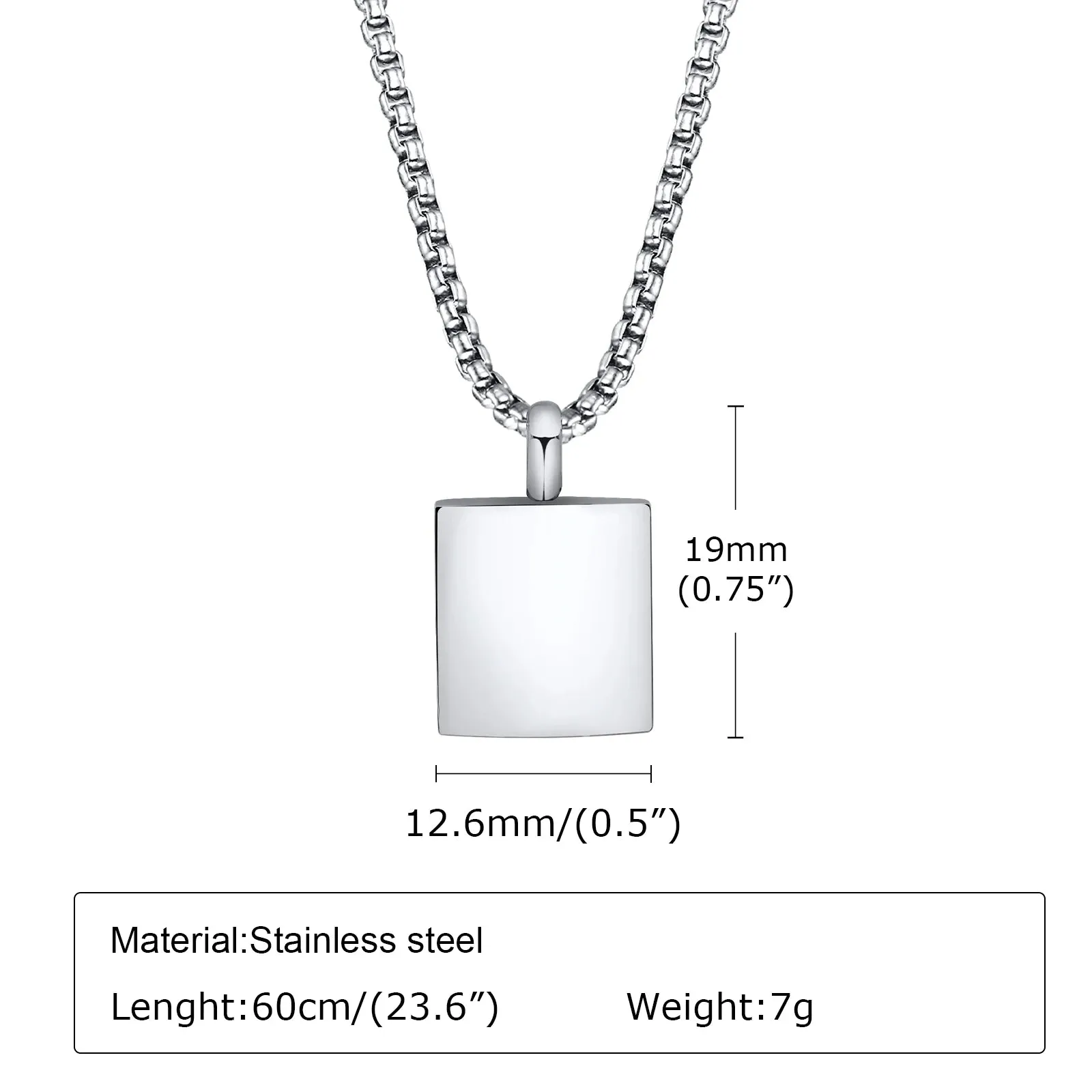 Men's Personalized Initial Necklace, Stainless Steel Capital Letter Alphabets A-Z Pendant